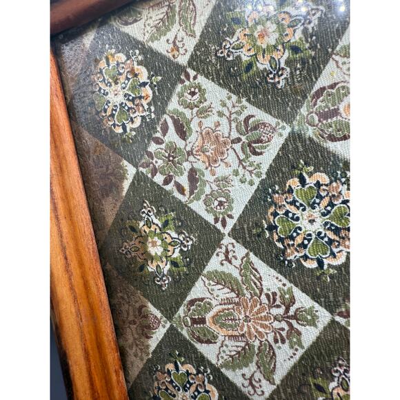 Vintage Wood Serving Tray Tapestry Tile Design Boho 70s Y2K Decor FLAW - Picture 5 of 6